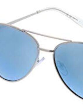 New Peepers Blue Silver Polarized Aviator Sunglass Readers +2.50